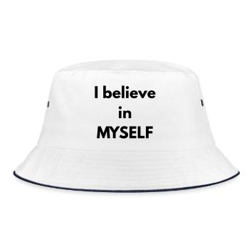 I believe in MYSELF - Bucket Hat - white/navy - Front