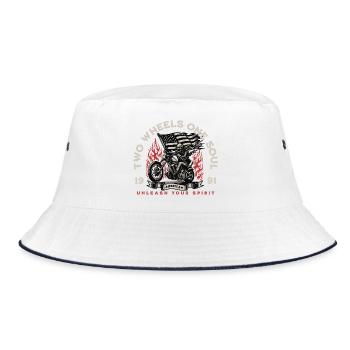 Biker Patriot American Fury - Bucket Hat - white/navy - Front