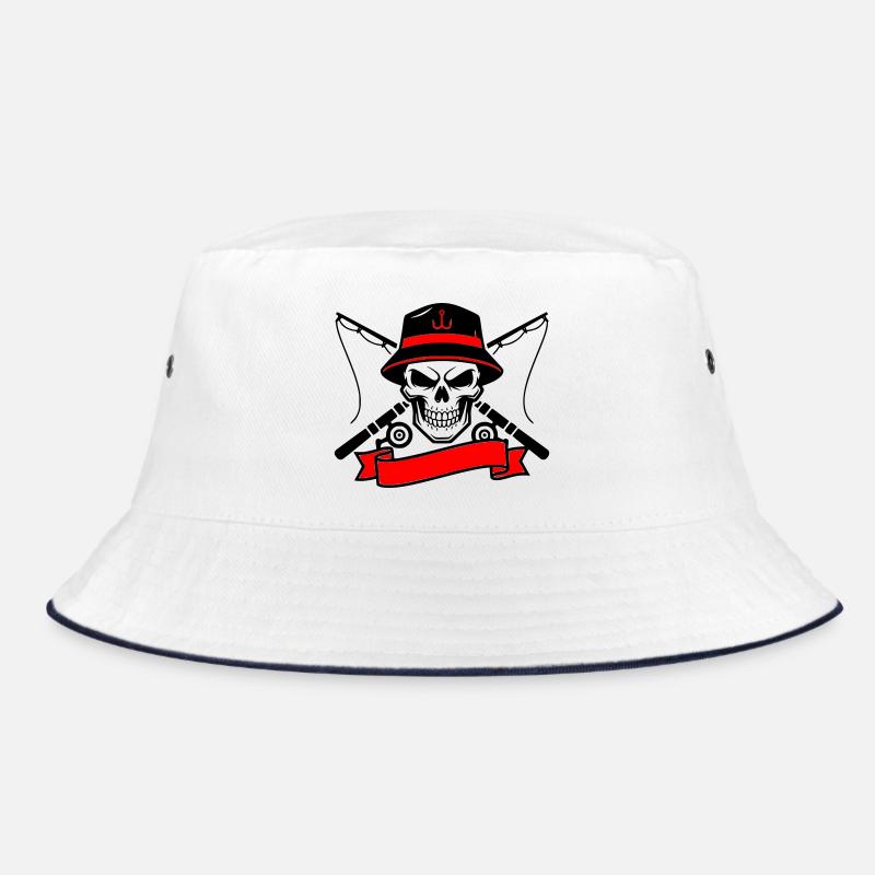 Skull Angler Crest Banner Bucket Hat