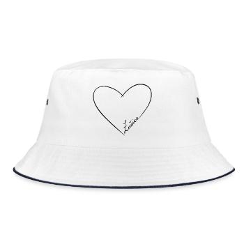 ŁUŽICA ♡ - Bucket Hat - Weiß/Navy - Vorne