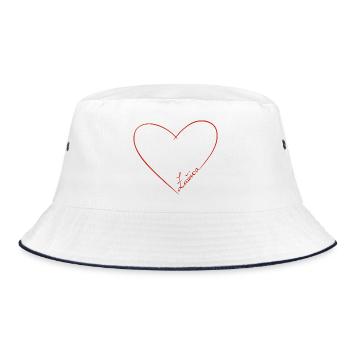 ŁUŽICA ♡ - Bucket Hat - Weiß/Navy - Vorne