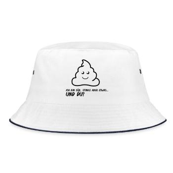 aa_spruch - Bucket Hat - Weiß/Navy - Vorne