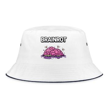 Brainrot Zombie Brain - Bucket Hat - white/navy - Front