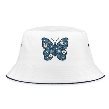 Fleurs Bleues Papillon Floral - Bob - blanc/marine - Devant