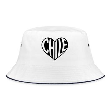 Chile Heart Typography - Bucket Hat - white/navy - Front