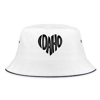 Idaho USA Heart Lettering - Bucket Hat - white/navy - Front