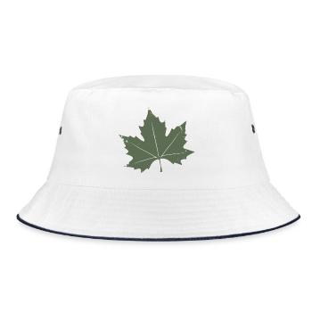 Green Maple Leaf - Bucket Hat - white/navy - Front