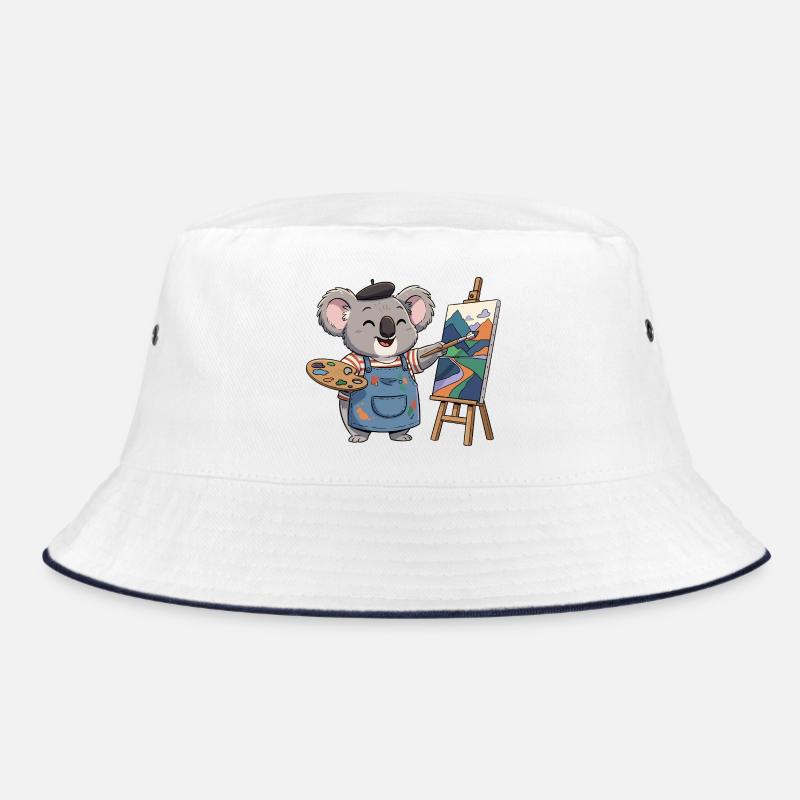 Koala Painter: Colorful Mountain Landscape Bucket Hat