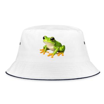 Illustration de la grenouille verte - Bob - blanc/marine - Devant