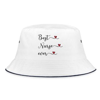 Krankenschwester - beste Krankenschwester - Bucket Hat - Weiß/Navy - Vorne