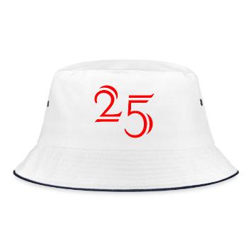 25. 25 JAHRE. 25. JUBILÄUM. 25 JAHRESJUBILÄUM. - Bucket Hat - Weiß/Navy - Vorne