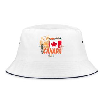 Drapeau vintage du Canada et souvenir d’ours grizzlis - Bob - blanc/marine - Devant