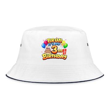 3. Geburtstagsshirt 3. Geburtstagsgeschenk Junge Mädchen 3. - Bucket Hat - Weiß/Navy - Vorne