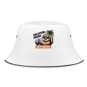 Activated Sloth Beach Party - Bucket Hat - white/navy - Front