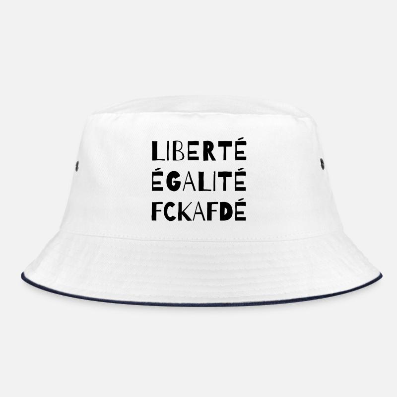 Liberté Égalité FCKAFD Statement Design - Bucket Hat - Weiß/Navy