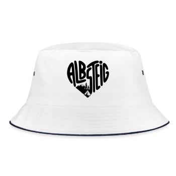 Albsteig Herz Wandern - Bucket Hat - Weiß/Navy - Vorne