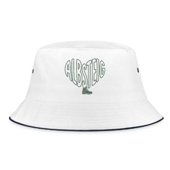 Albsteig heart with hiking boots - Bucket Hat - white/navy - Front
