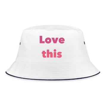 Liebe Dieses Gradient-Typografie - Bucket Hat - Weiß/Navy - Vorne