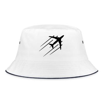 Luftfahrt Skizze - Bucket Hat - Weiß/Navy - Vorne