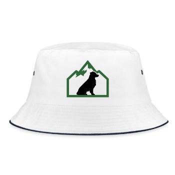 Dog Mountains Outdoor Crest - Bucket Hat - white/navy - Front