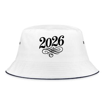 2026 year - Bucket Hat - white/navy - Front