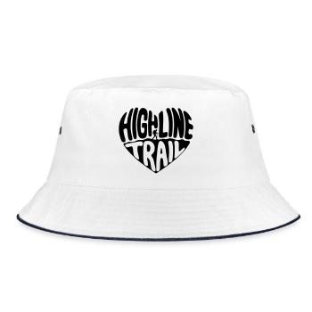 Highline_Trail_Herz_zweiteilig_schwarz - Bucket Hat - Weiß/Navy - Vorne
