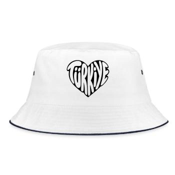 Türkiye, Turkey Heart Font Design - Bucket Hat - white/navy - Front