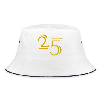 25. 25 JAHRE. 25. JUBILÄUM. 25 JAHRESJUBILÄUM. - Bucket Hat - Weiß/Navy - Vorne