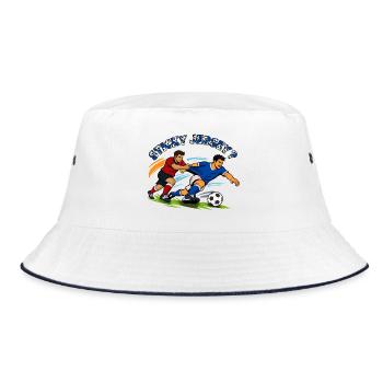 Battle for the ball: Football duel - Bucket Hat - white/navy - Front