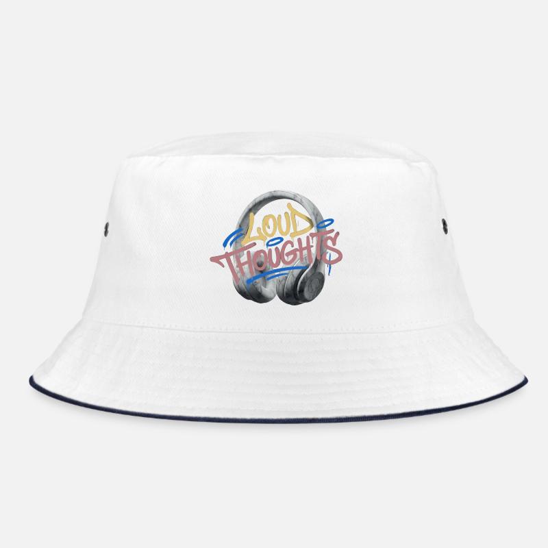 Loud Thoughts Graffiti - Bucket Hat - white/navy