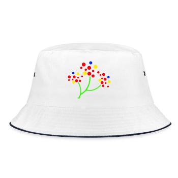 Neon-Punktbaum-Explosion - Bucket Hat - Weiß/Navy - Vorne