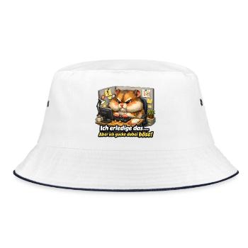 Nagut ich machs aber ich schaue dabei böse-black - Bucket Hat - Weiß/Navy - Vorne