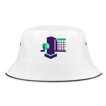 Padel Tennis Net Court Icon - Bucket Hat - white/navy - Front