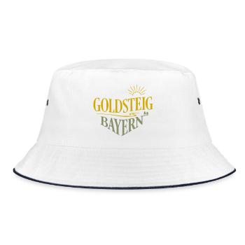 Goldsteig Bayern Wanderpfad - Bucket Hat - Weiß/Navy - Vorne