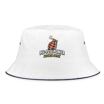Pig-Fuse Porked Maximum Impact - Bucket Hat - white/navy - Front