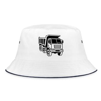 dump truck - Bucket Hat - white/navy - Front
