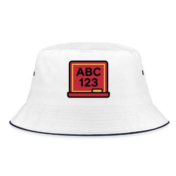 Blackboard ABC 123 School enrolment - Bucket Hat - white/navy - Front