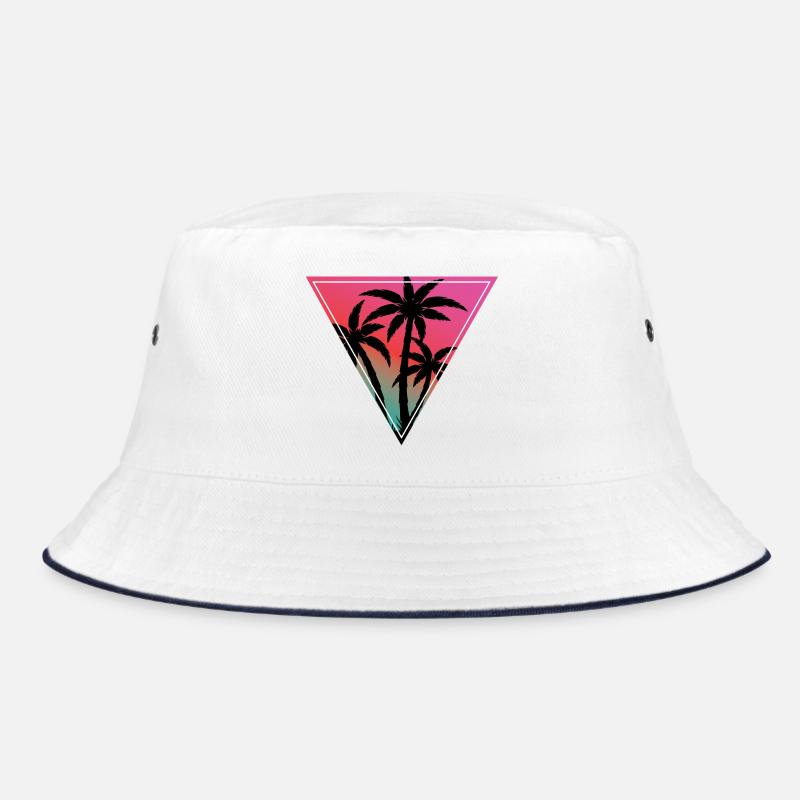 Sunset Palm Triangle Print Bucket Hat