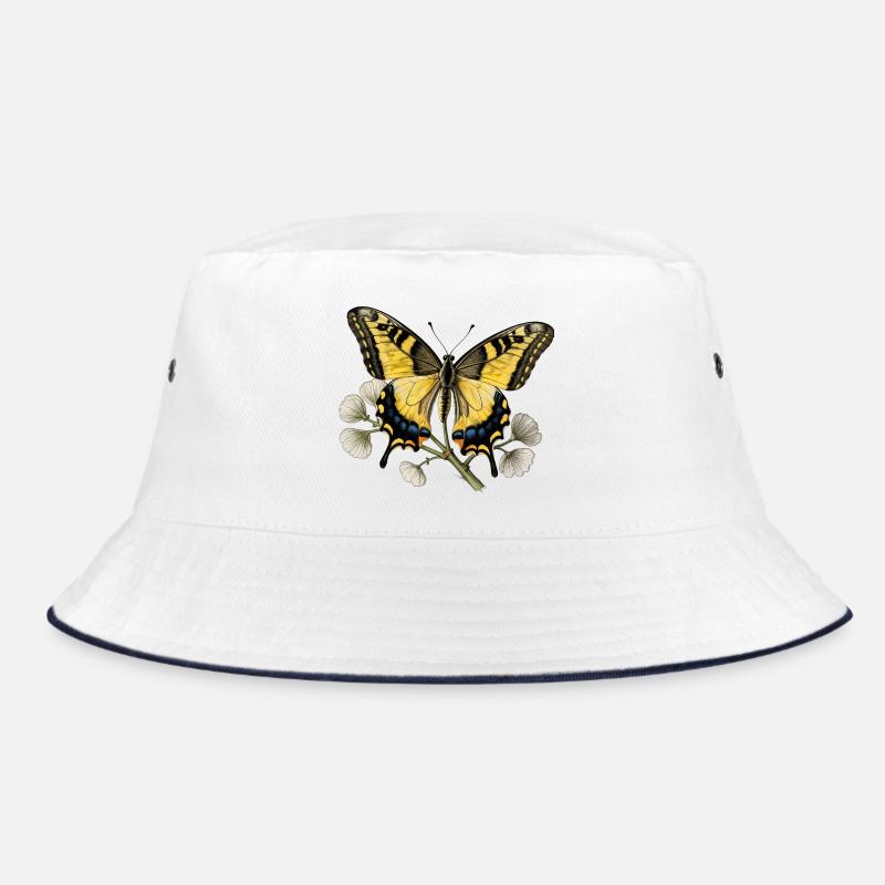 Swallowtail Butterfly - Engraving Drawing Bucket Hat