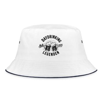 Malle 2026 Daydrinking Legends Mallorca 2026 - Bucket Hat - white/navy - Front