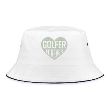 Golfer Forever Heart - Bucket Hat - white/navy - Front