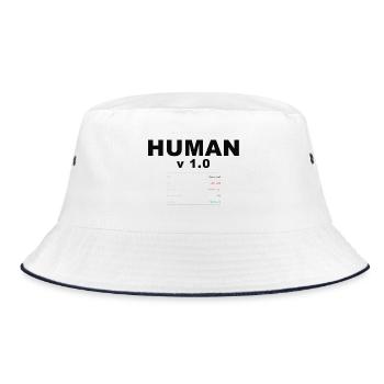 HUMAN V1.0 SPEZIFIKATIONEN - Bucket Hat - Weiß/Navy - Vorne