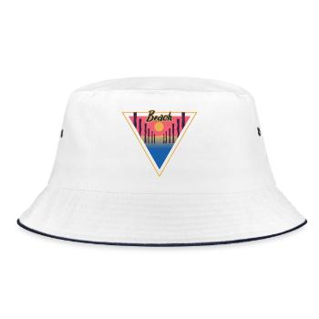 Beach Triangle - Bucket Hat - Weiß/Navy - Vorne