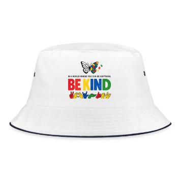 Be Kind Langue Des Signes Inclusif - Bob - blanc/marine - Devant