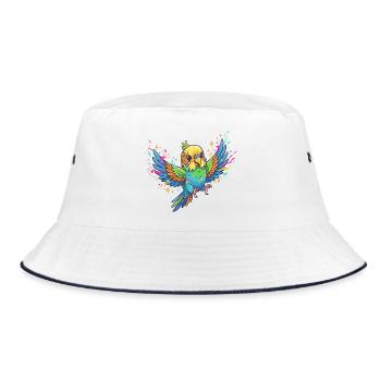 Colorful budgie color frenzy - Bucket Hat - white/navy - Front