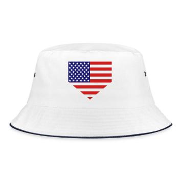 Home Plate American Flag - Bucket Hat - white/navy - Front