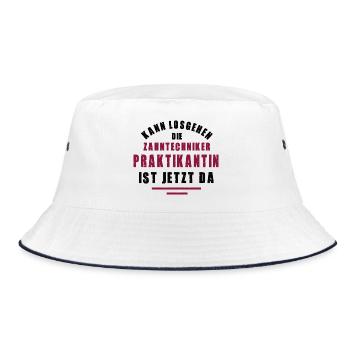 Zahntechniker Praktikantin Praktikum Zahntechnik - Bucket Hat - Weiß/Navy - Vorne