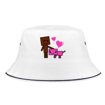 Heart Friends Robot Dog - Bucket Hat - white/navy - Front