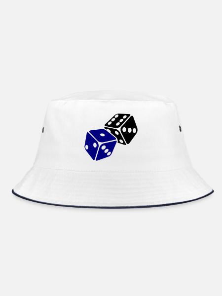 Blue Cube Minimal Design - Bucket Hat - white/navy - Front