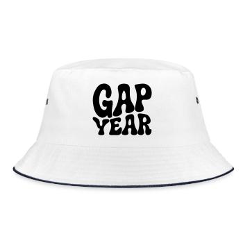 Gap year seventies wavy lettering - Bucket Hat - white/navy - Front